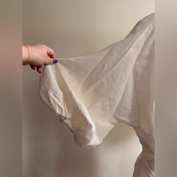 Mara Hoffman: White Francesca Wrap Dress with Puffy Sleeves, Size 1X, NWOT - Picture 3 of 5